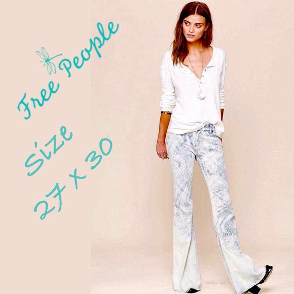 Free People Denim - Rare Free People Bali Discharge Flare Jeans Sz 27